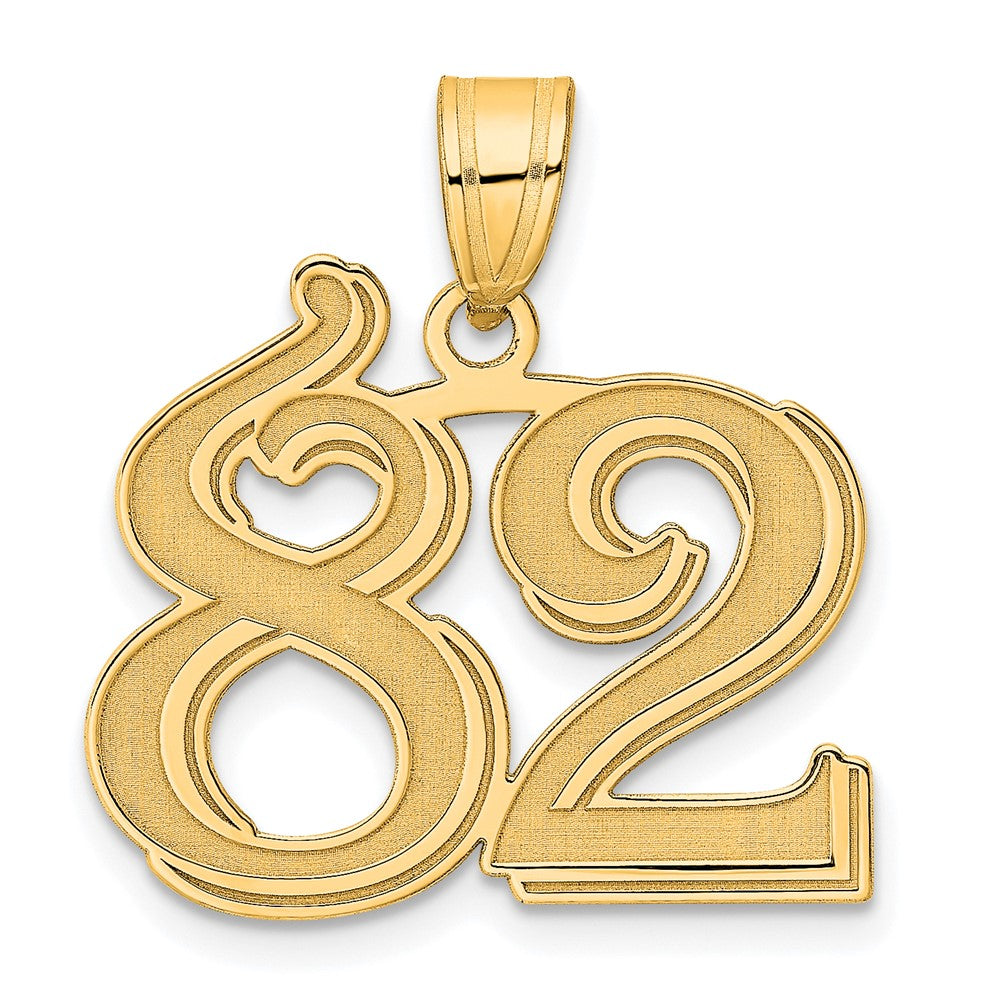 Charlie & Co Jewelry | 14k Polished Etched Number 82 Pendant - Model AEN82