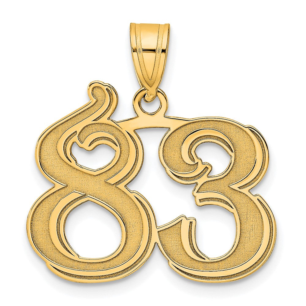 Charlie & Co Jewelry | 14k Polished Etched Number 83 Pendant - Model AEN83