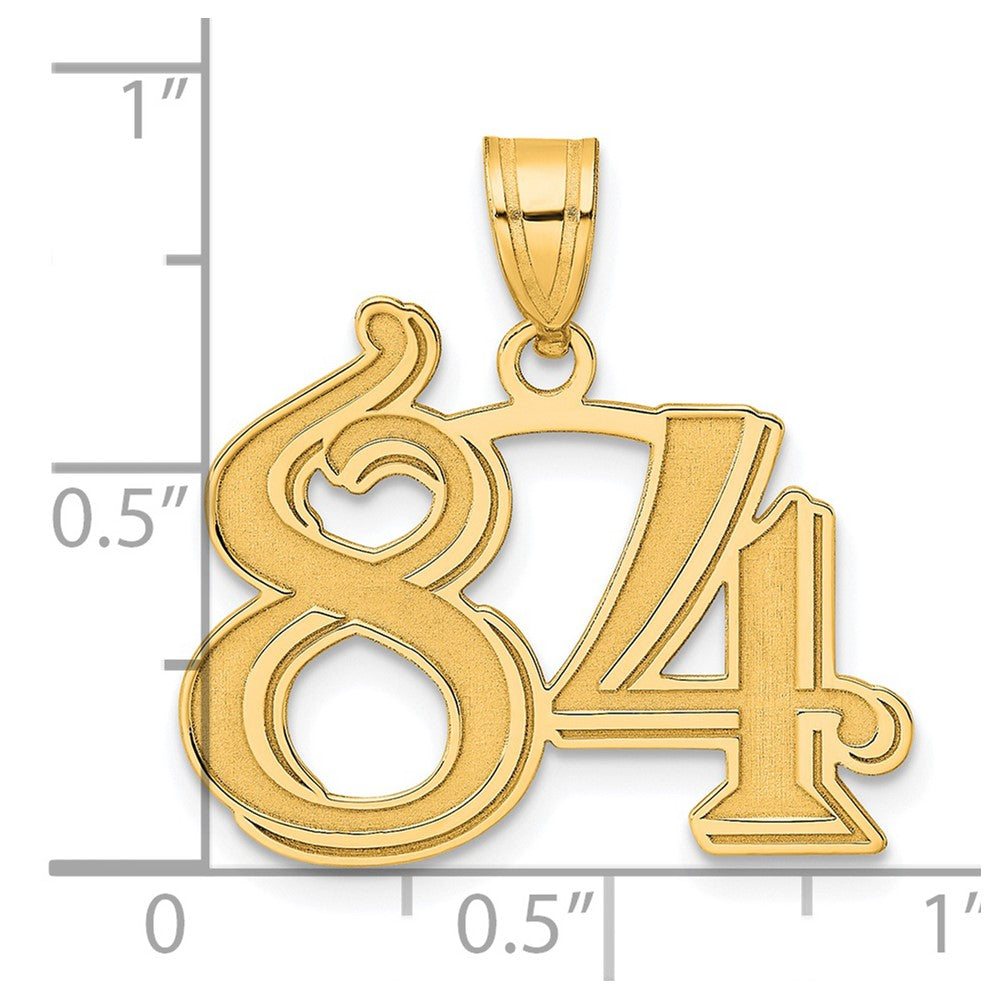 Charlie & Co Jewelry | 14k Polished Etched Number 84 Pendant - Model AEN84