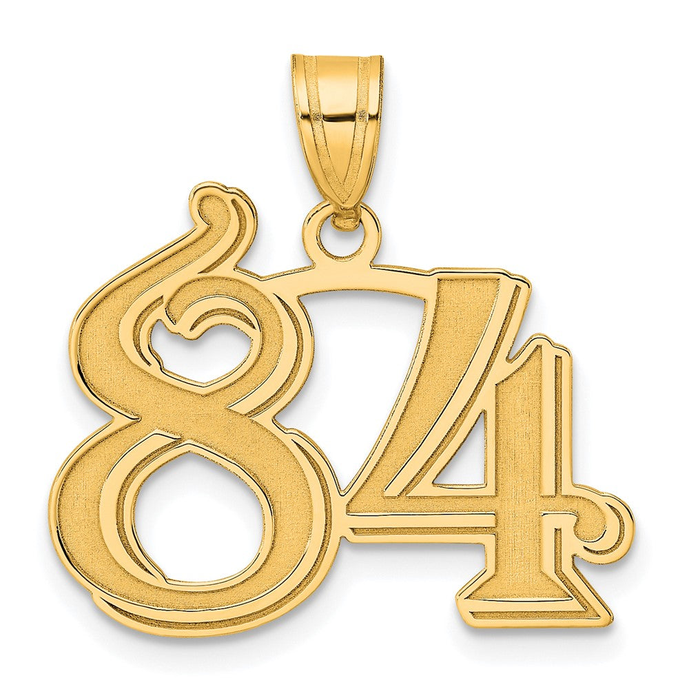 Charlie & Co Jewelry | 14k Polished Etched Number 84 Pendant - Model AEN84
