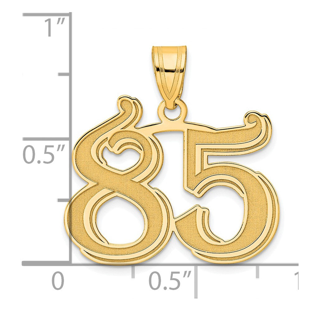 Charlie & Co Jewelry | 14k Polished Etched Number 85 Pendant - Model AEN85