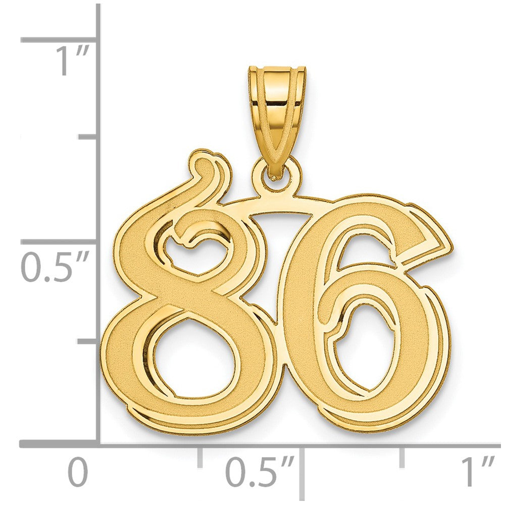 Charlie & Co Jewelry | 14k Polished Etched Number 86 Pendant - Model AEN86