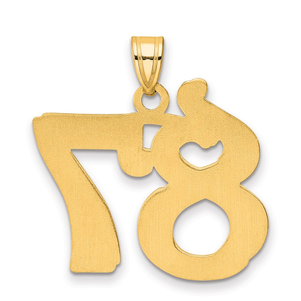 Charlie & Co Jewelry | 14k Polished Etched Number 87 Pendant - Model AEN87