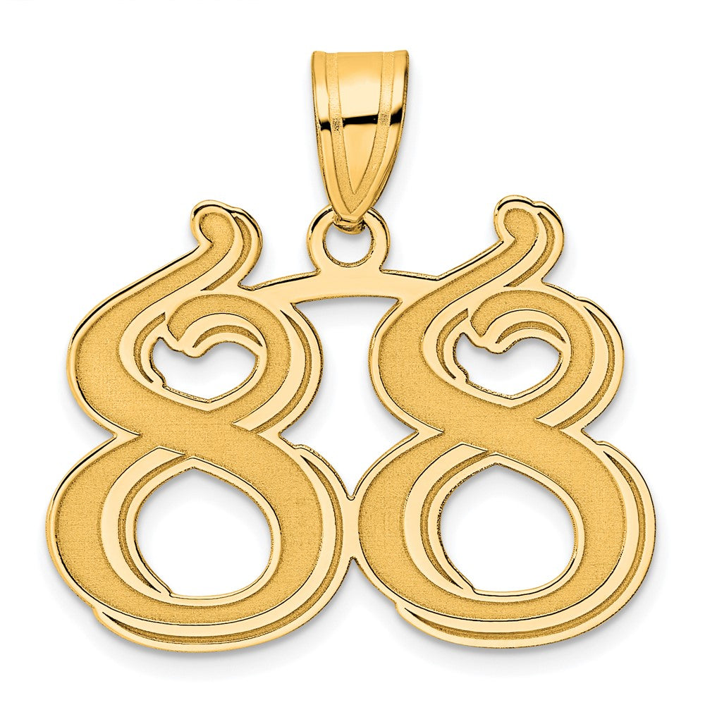 Charlie & Co Jewelry | 14k Polished Etched Number 88 Pendant - Model AEN88
