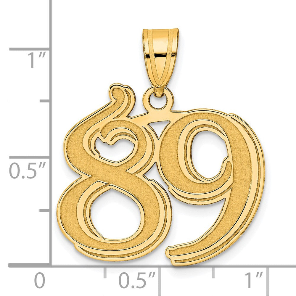 Charlie & Co Jewelry | 14k Polished Etched Number 89 Pendant - Model AEN89
