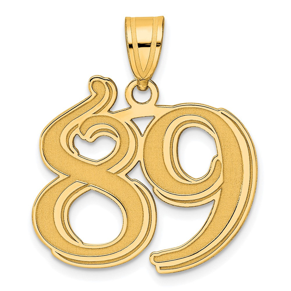 Charlie & Co Jewelry | 14k Polished Etched Number 89 Pendant - Model AEN89
