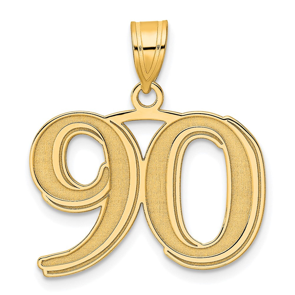 Charlie & Co Jewelry | 14k Polished Etched Number 90 Pendant - Model AEN90
