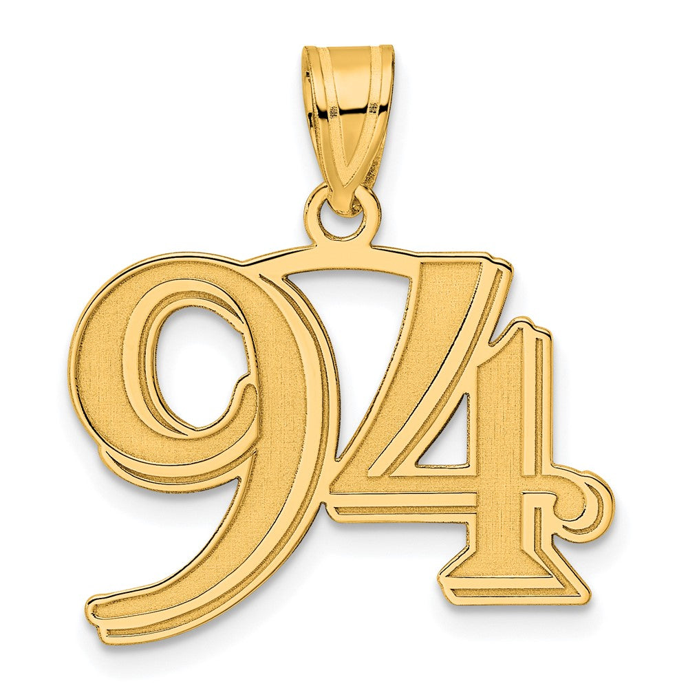 Charlie & Co Jewelry | 14k Polished Etched Number 94 Pendant - Model AEN94