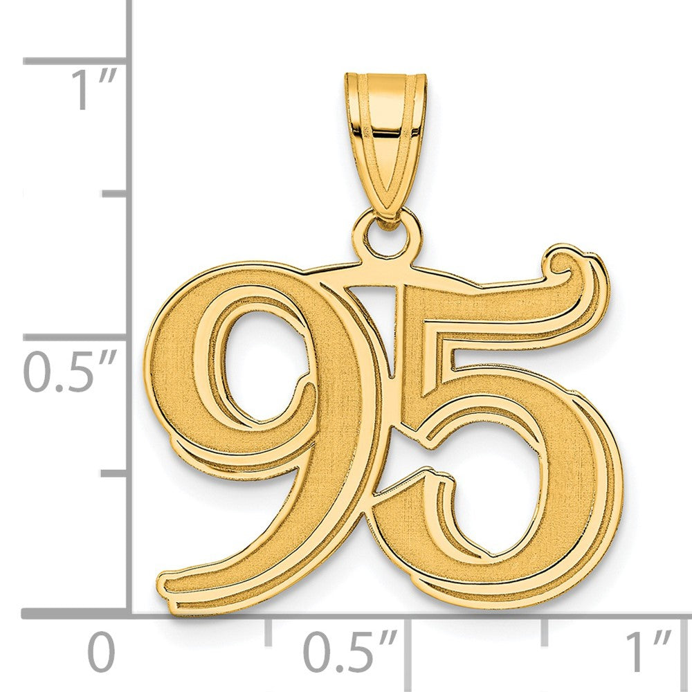 Charlie & Co Jewelry | 14k Polished Etched Number 95 Pendant - Model AEN95