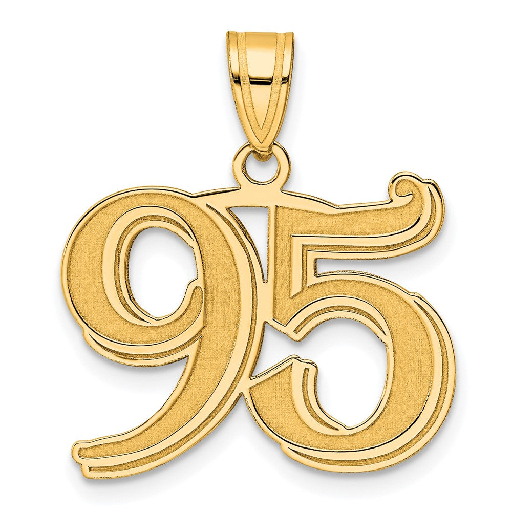 Charlie & Co Jewelry | 14k Polished Etched Number 95 Pendant - Model AEN95