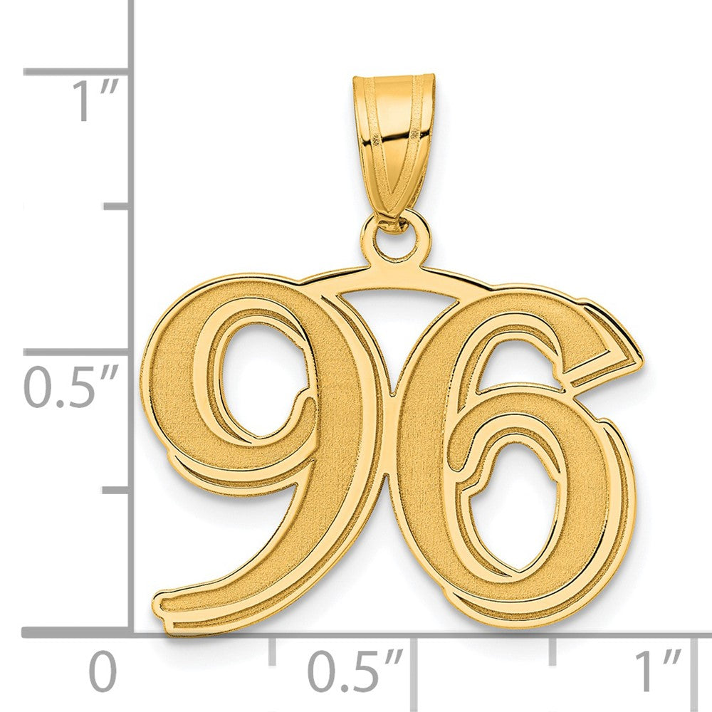 Charlie & Co Jewelry | 14k Polished Etched Number 96 Pendant - Model AEN96