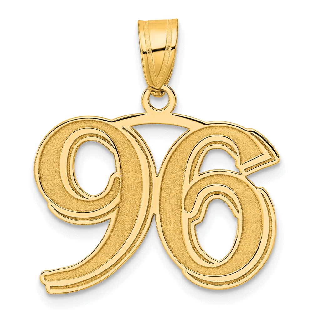 Charlie & Co Jewelry | 14k Polished Etched Number 96 Pendant - Model AEN96