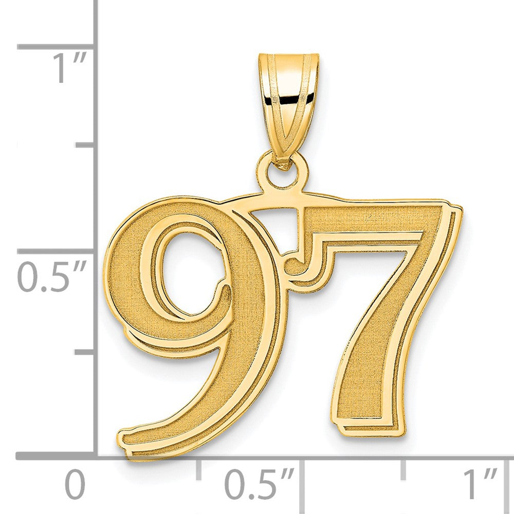 Charlie & Co Jewelry | 14k Polished Etched Number 97 Pendant - Model AEN97