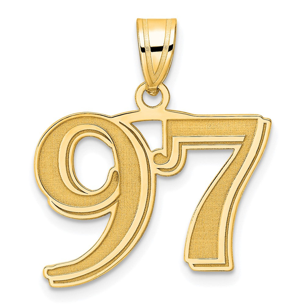 Charlie & Co Jewelry | 14k Polished Etched Number 97 Pendant - Model AEN97