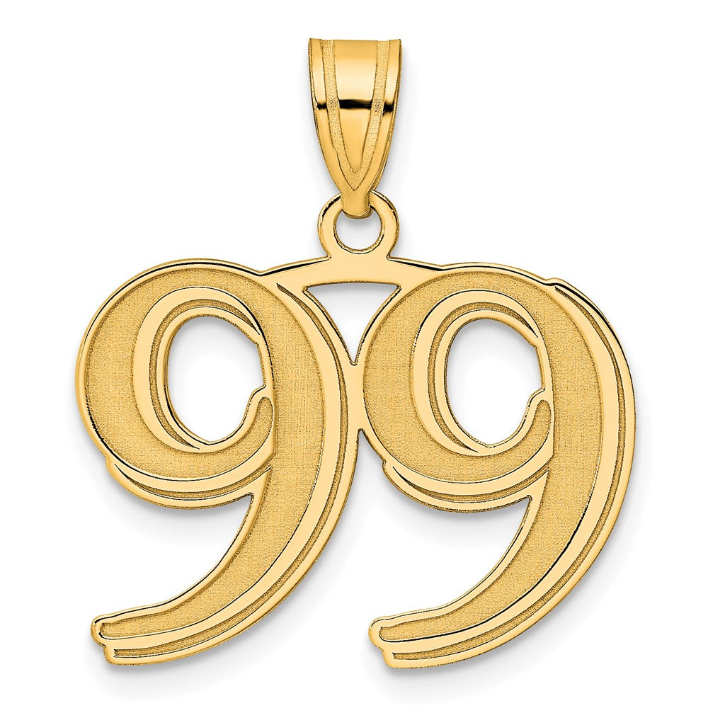 Charlie & Co Jewelry | 14k Polished Etched Number 99 Pendant - Model AEN99