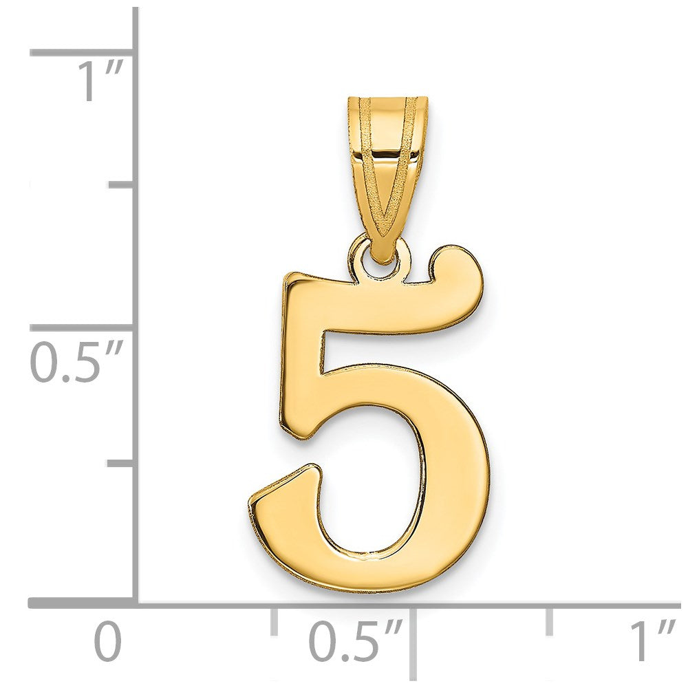 Charlie & Co Jewelry | 14k Polished Number 5 Pendant - Model APN05