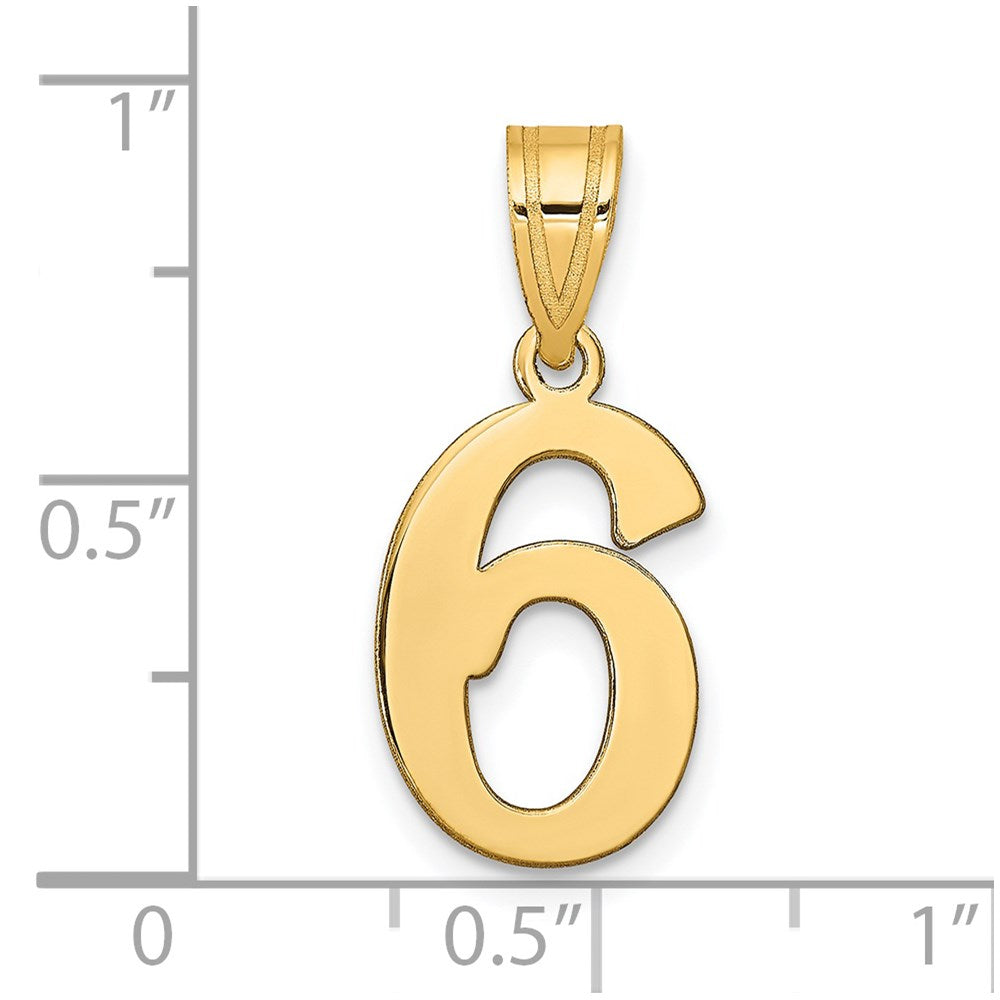 Charlie & Co Jewelry | 14k Polished Number 6 Pendant - Model APN06