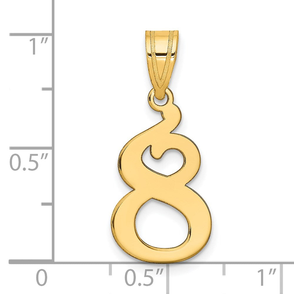 Charlie & Co Jewelry | 14k Polished Number 8 Pendant - Model APN08