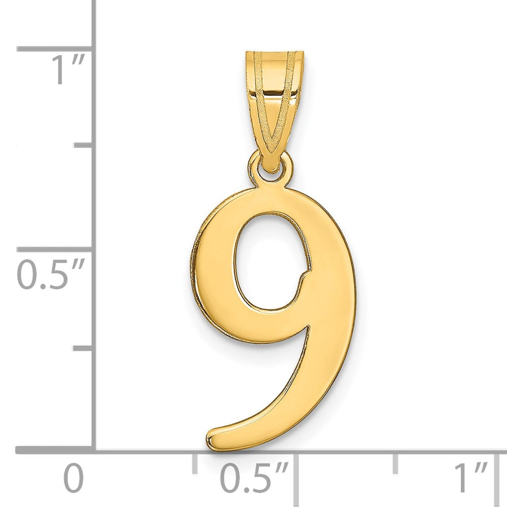 Charlie & Co Jewelry | 14k Polished Number 9 Pendant - Model APN09
