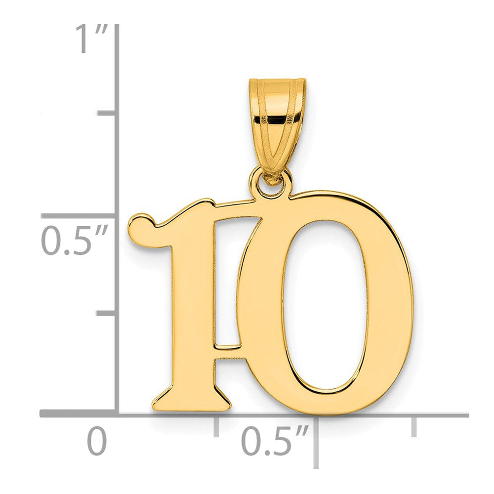 Charlie & Co Jewelry | 14k Polished Number 10 Pendant - Model APN10