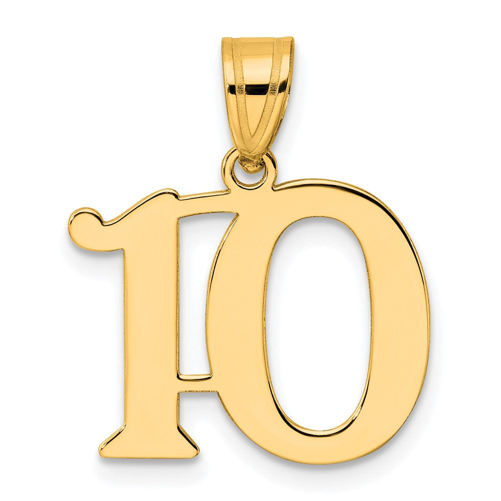 Charlie & Co Jewelry | 14k Polished Number 10 Pendant - Model APN10