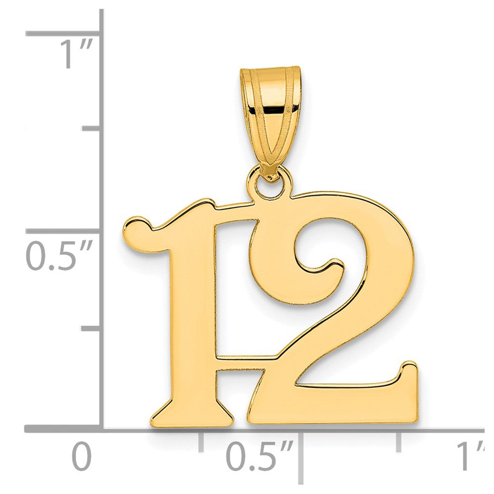 Charlie & Co Jewelry | 14k Polished Number 12 Pendant - Model APN12