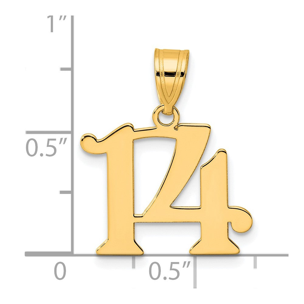 Charlie & Co Jewelry | 14k Polished Number 14 Pendant - Model APN14
