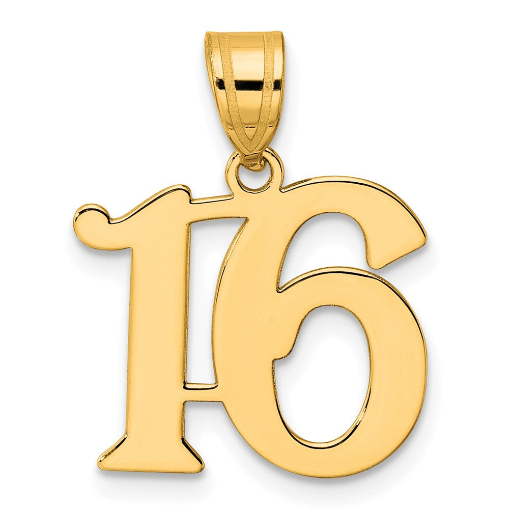 Charlie & Co Jewelry | 14k Polished Number 16 Pendant - Model APN16
