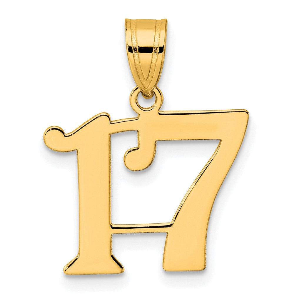 Charlie & Co Jewelry | 14k Polished Number 17 Pendant - Model APN17