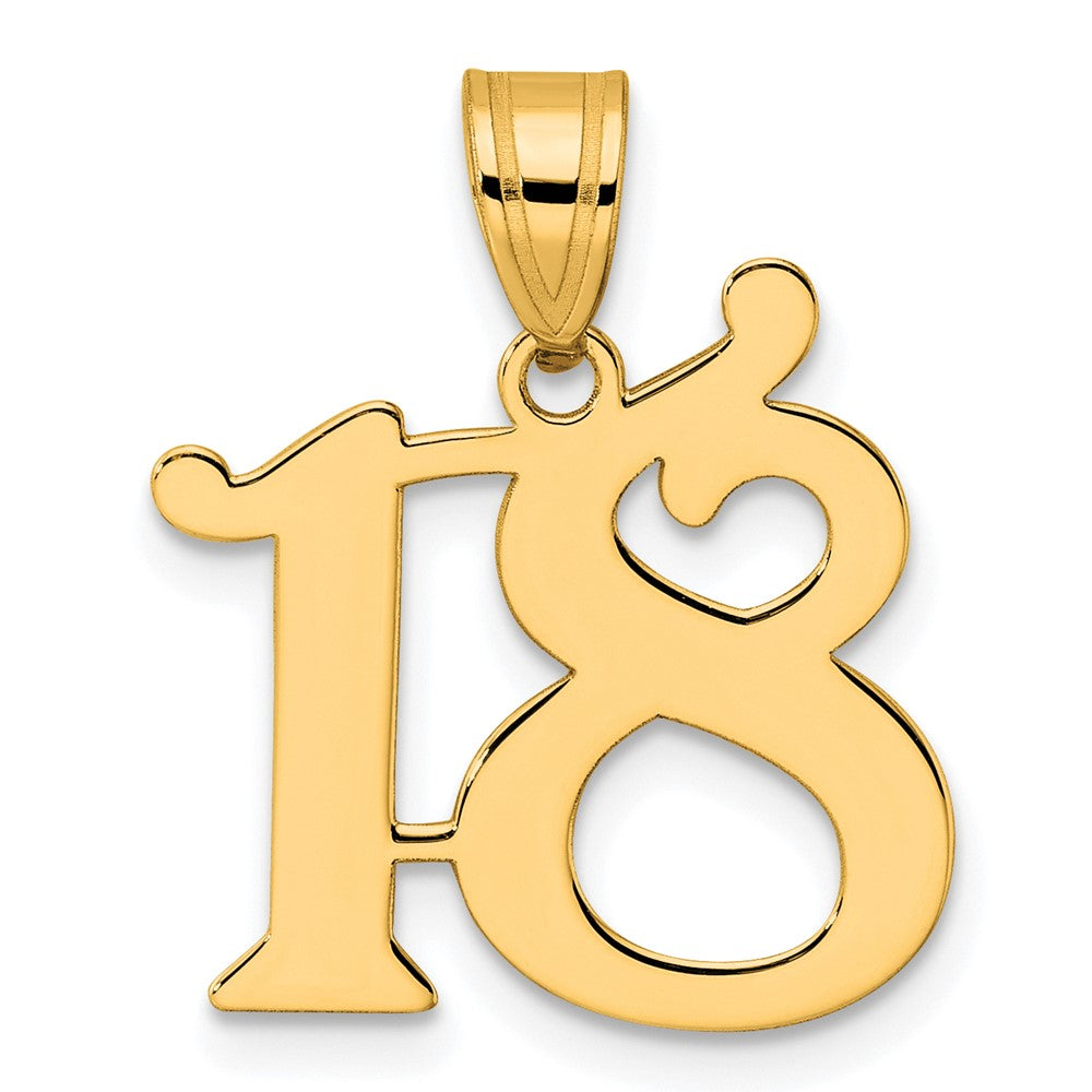 Charlie & Co Jewelry | 14k Polished Number 18 Pendant - Model APN18