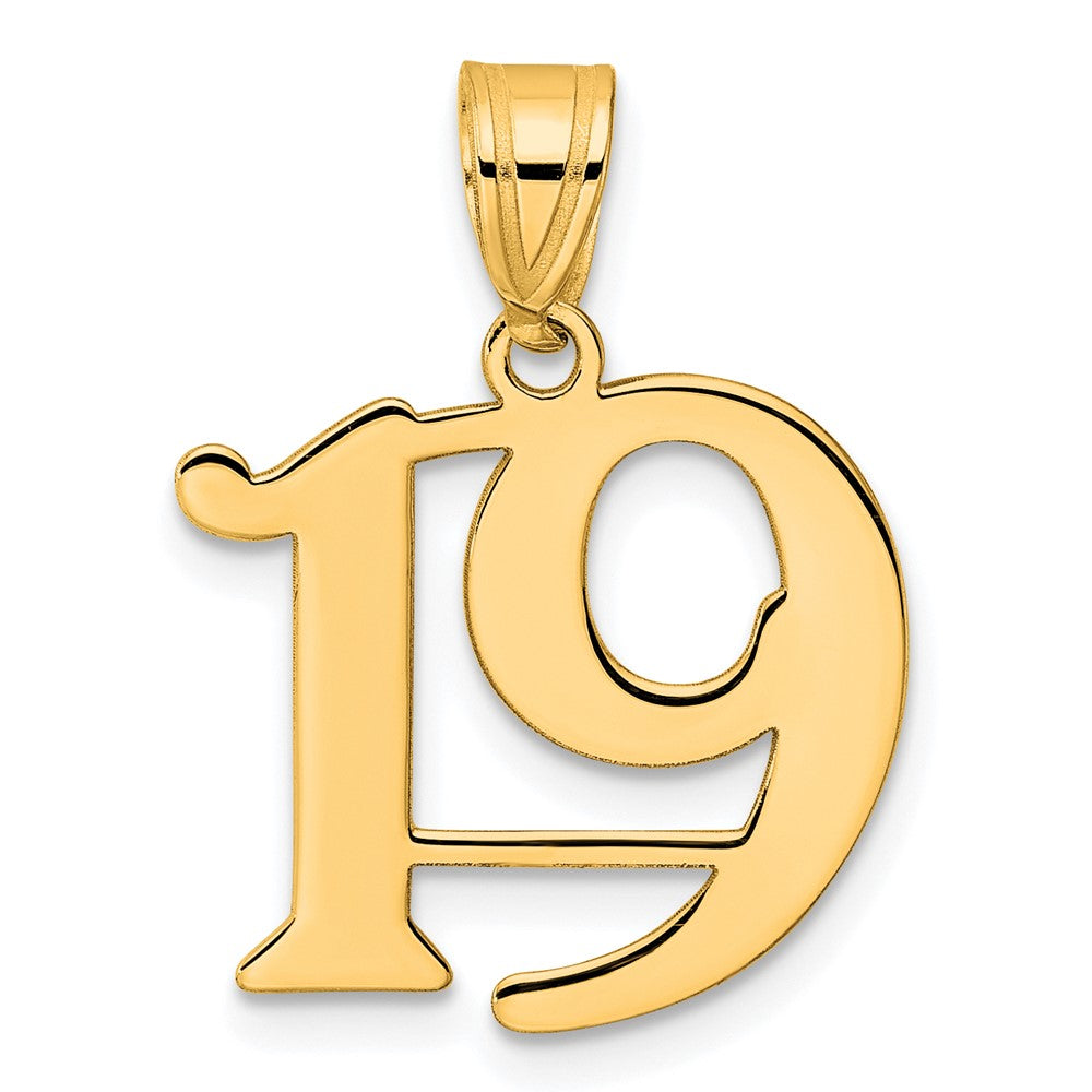 Charlie & Co Jewelry | 14k Polished Number 19 Pendant - Model APN19