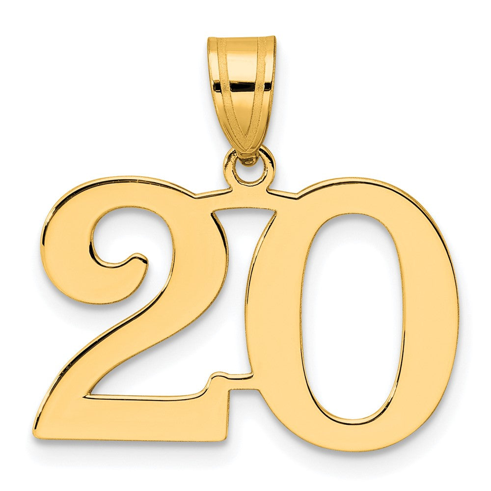 Charlie & Co Jewelry | 14k Polished Number 20 Pendant - Model APN20