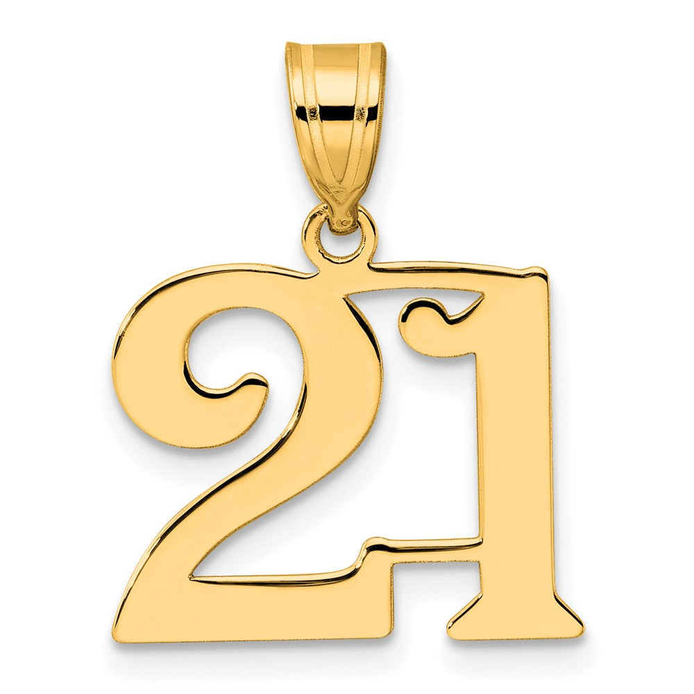Charlie & Co Jewelry | 14k Polished Number 21 Pendant - Model APN21