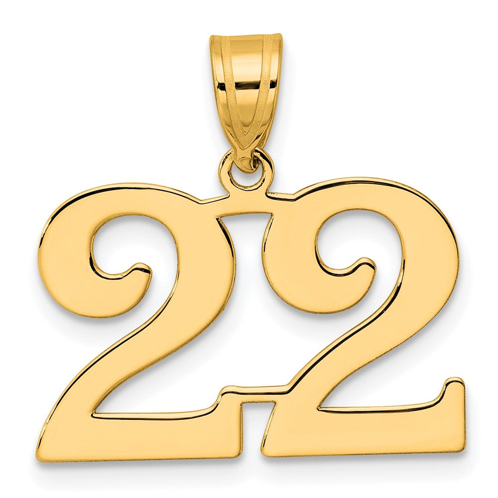 Charlie & Co Jewelry | 14k Polished Number 22 Pendant - Model APN22