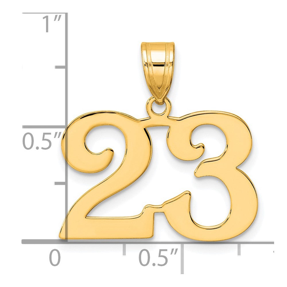 Charlie & Co Jewelry | 14k Polished Number 23 Pendant - Model APN23