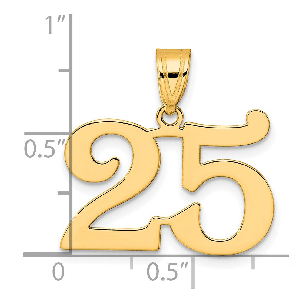 Charlie & Co Jewelry | 14k Polished Number 25 Pendant - Model APN25