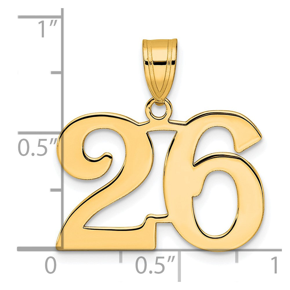 Charlie & Co Jewelry | 14k Polished Number 26 Pendant - Model APN26