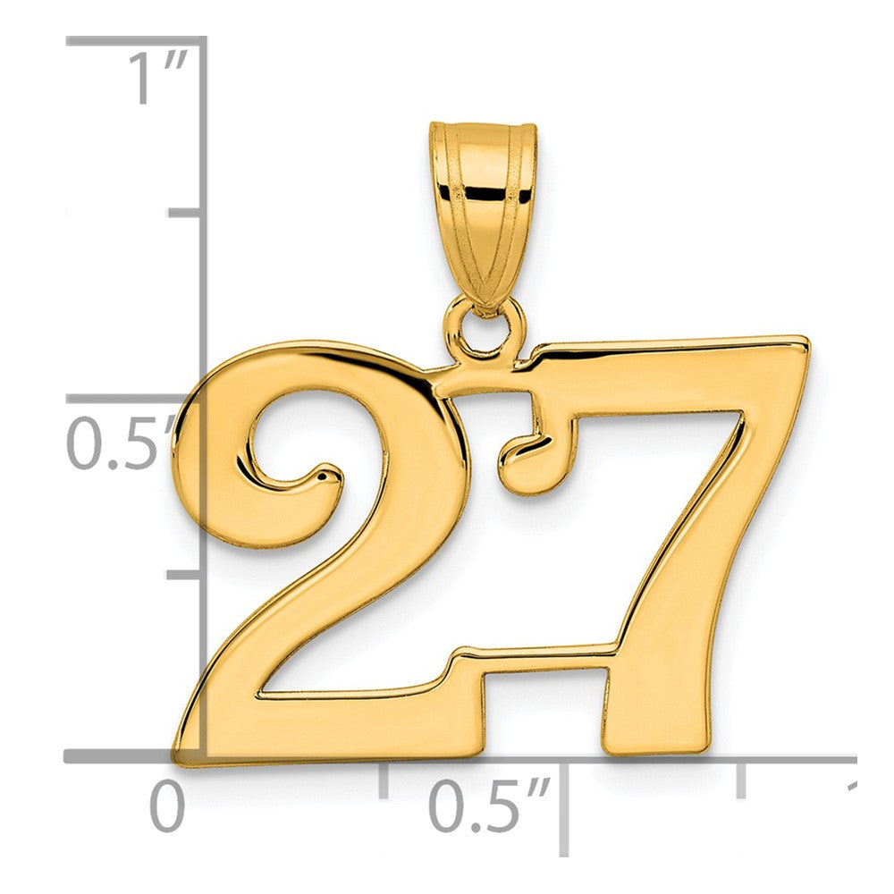 Charlie & Co Jewelry | 14k Polished Number 27 Pendant - Model APN27
