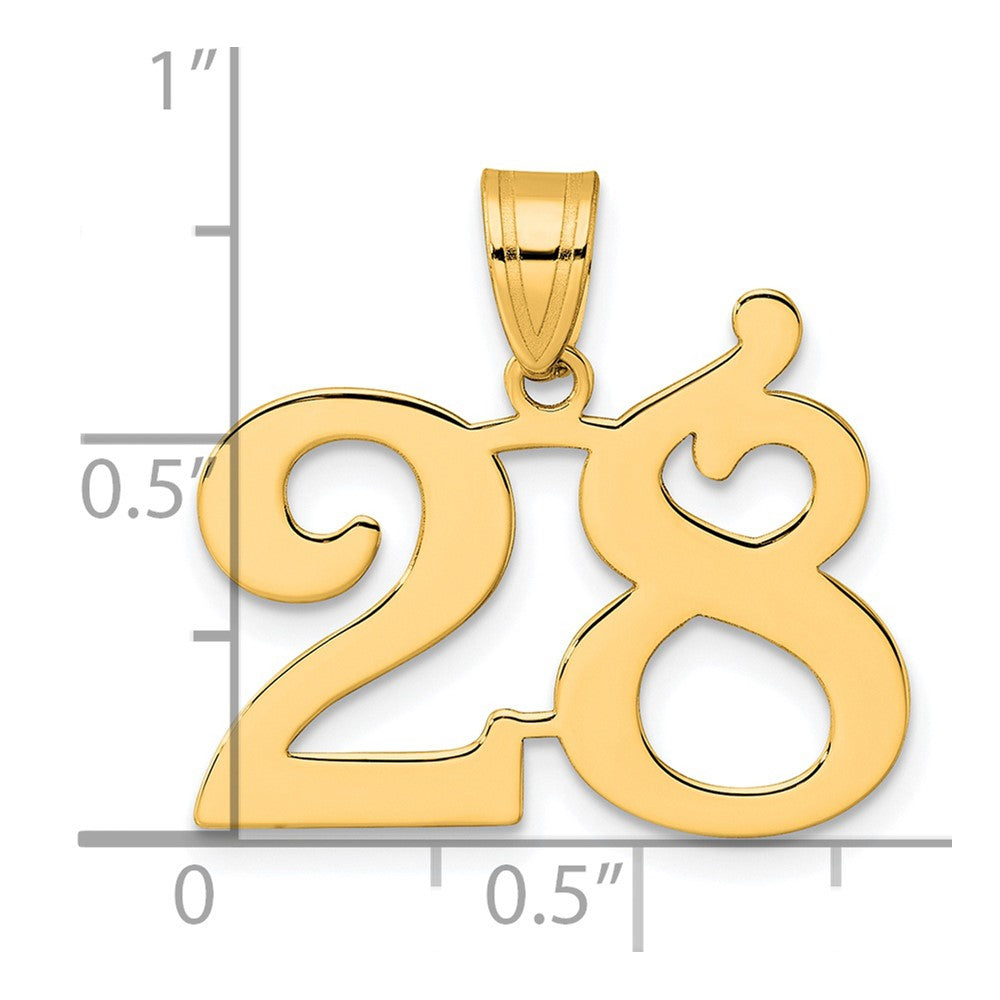 Charlie & Co Jewelry | 14k Polished Number 28 Pendant - Model APN28