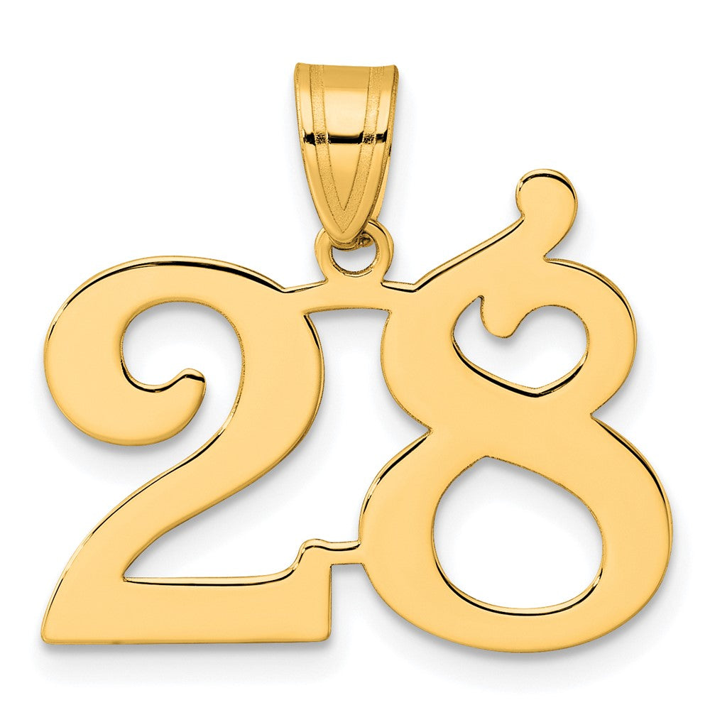 Charlie & Co Jewelry | 14k Polished Number 28 Pendant - Model APN28