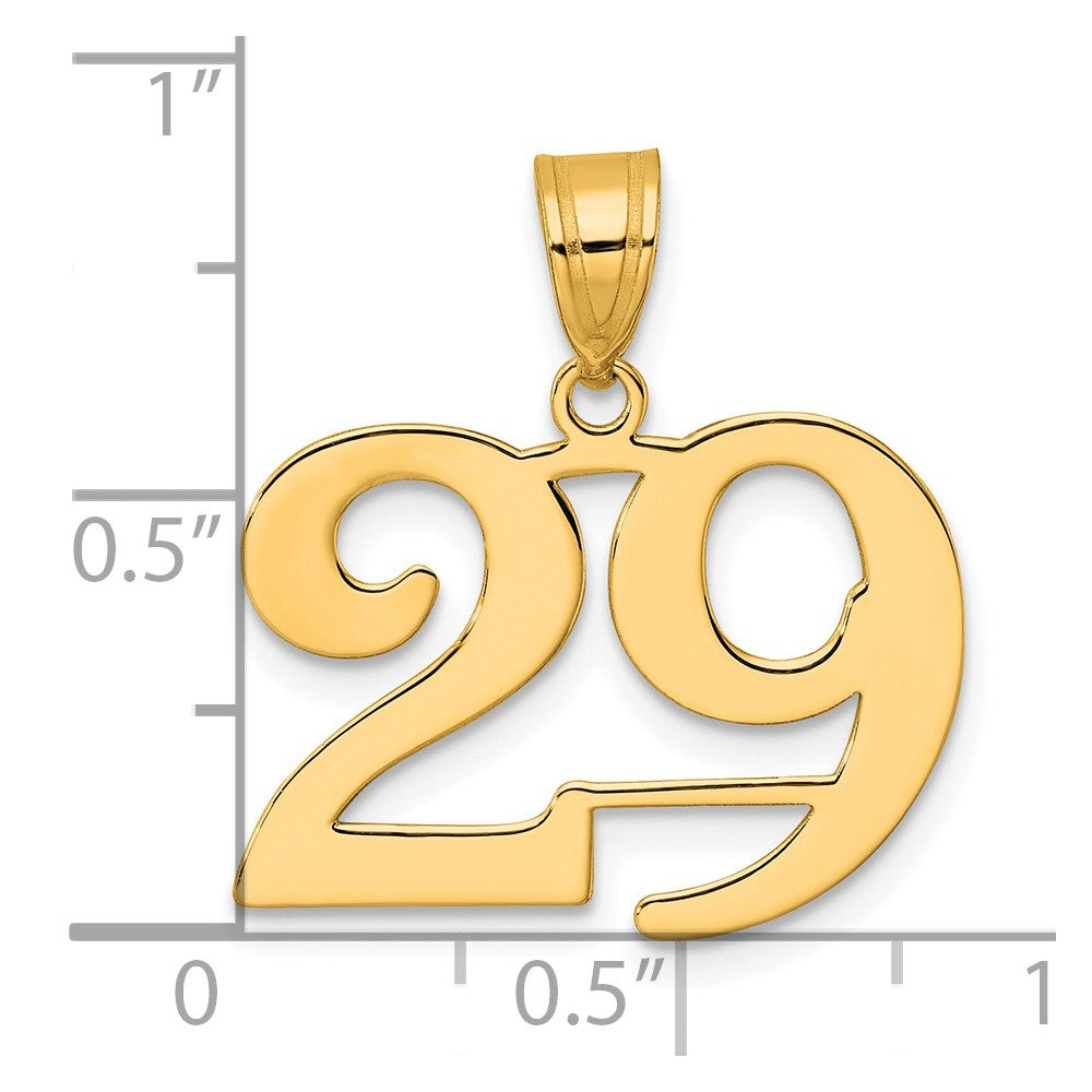 Charlie & Co Jewelry | 14k Polished Number 29 Pendant - Model APN29