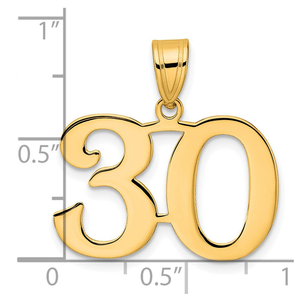 Charlie & Co Jewelry | 14k Polished Number 30 Pendant - Model APN30