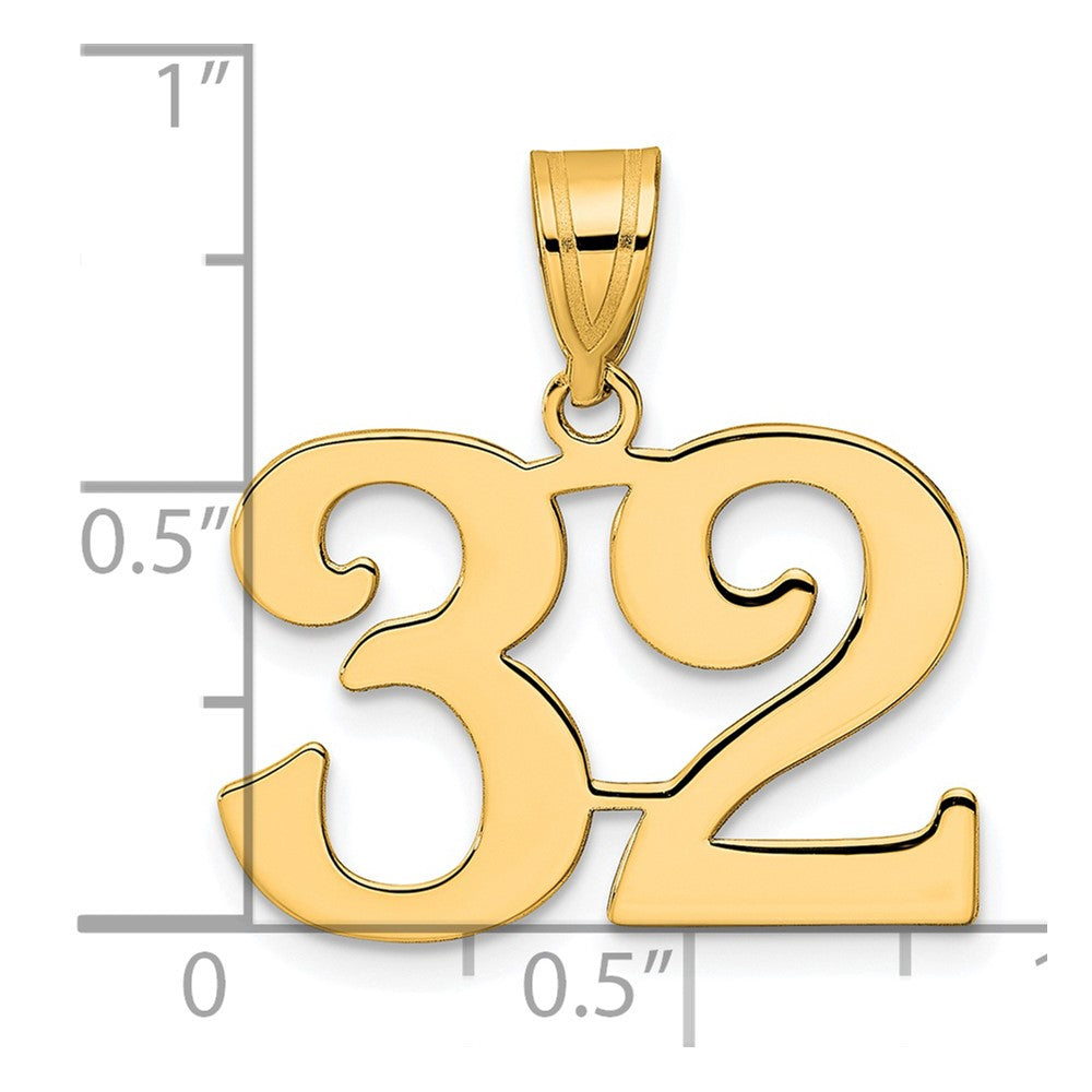 Charlie & Co Jewelry | 14k Polished Number 32 Pendant - Model APN32