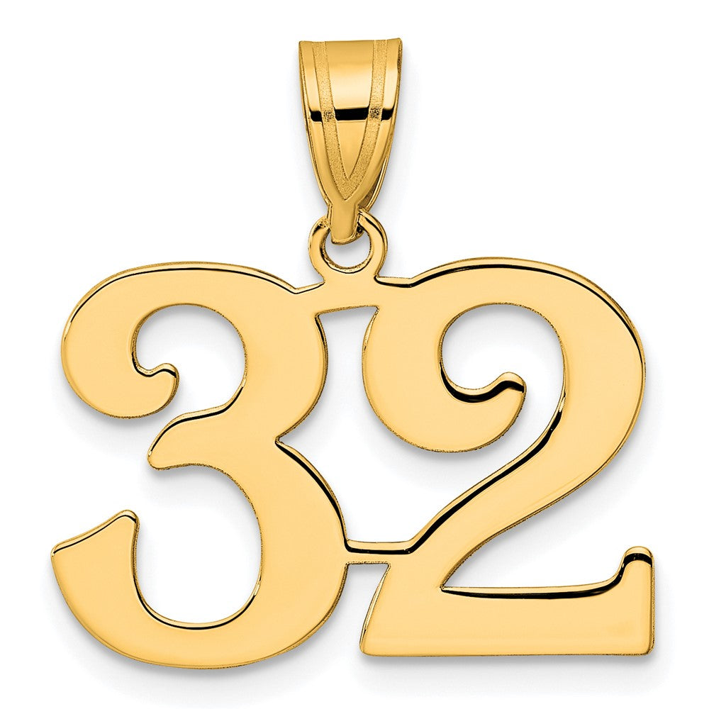 Charlie & Co Jewelry | 14k Polished Number 32 Pendant - Model APN32