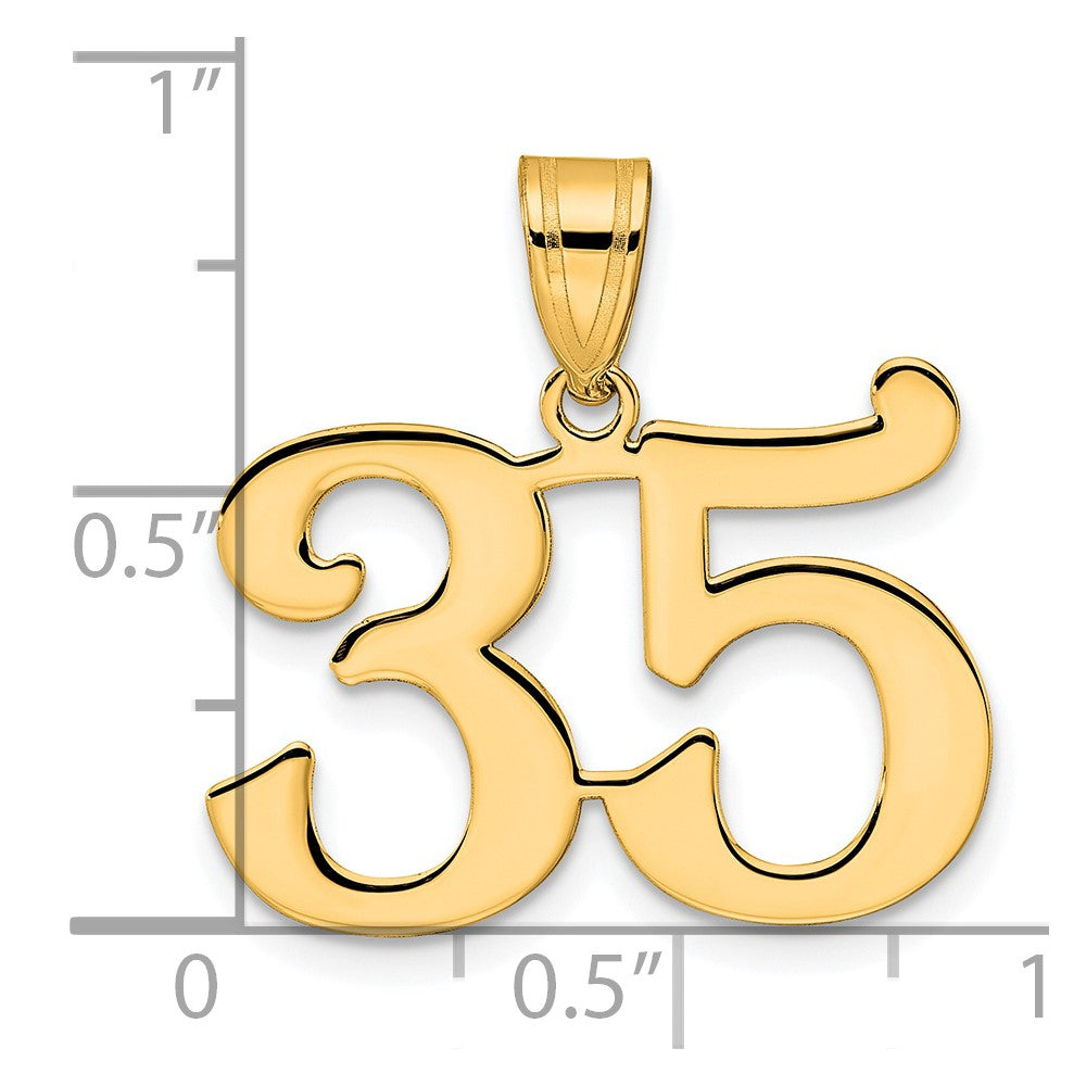 Charlie & Co Jewelry | 14k Polished Number 35 Pendant - Model APN35