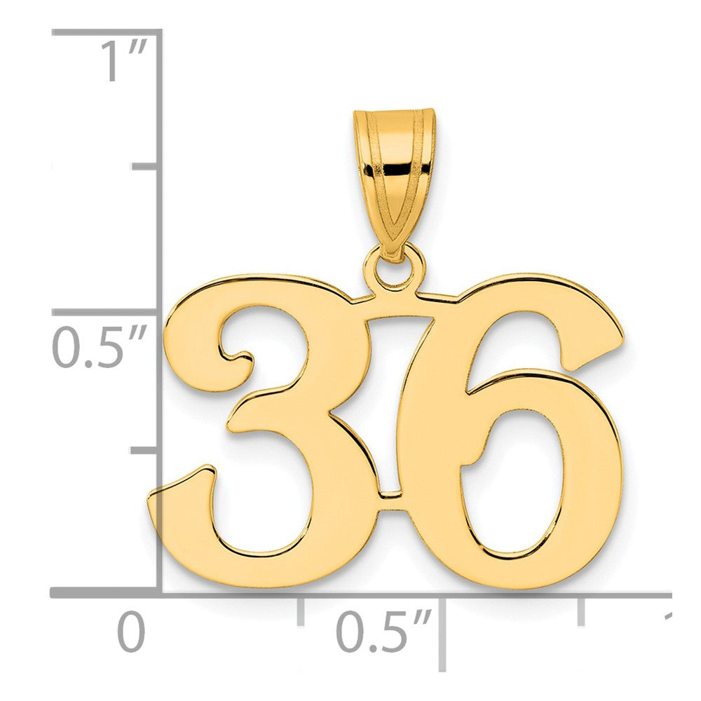 Charlie & Co Jewelry | 14k Polished Number 36 Pendant - Model APN36