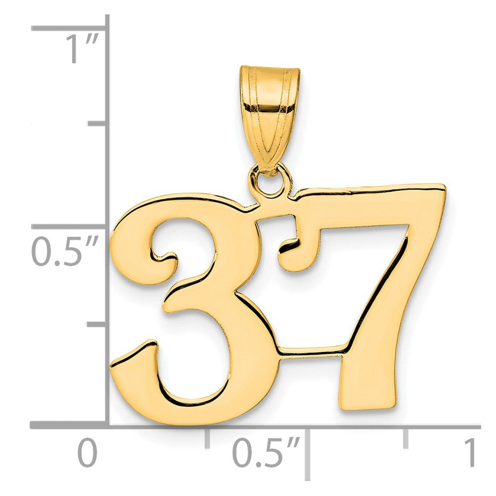Charlie & Co Jewelry | 14k Polished Number 37 Pendant - Model APN37
