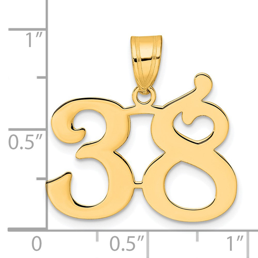 Charlie & Co Jewelry | 14k Polished Number 38 Pendant - Model APN38
