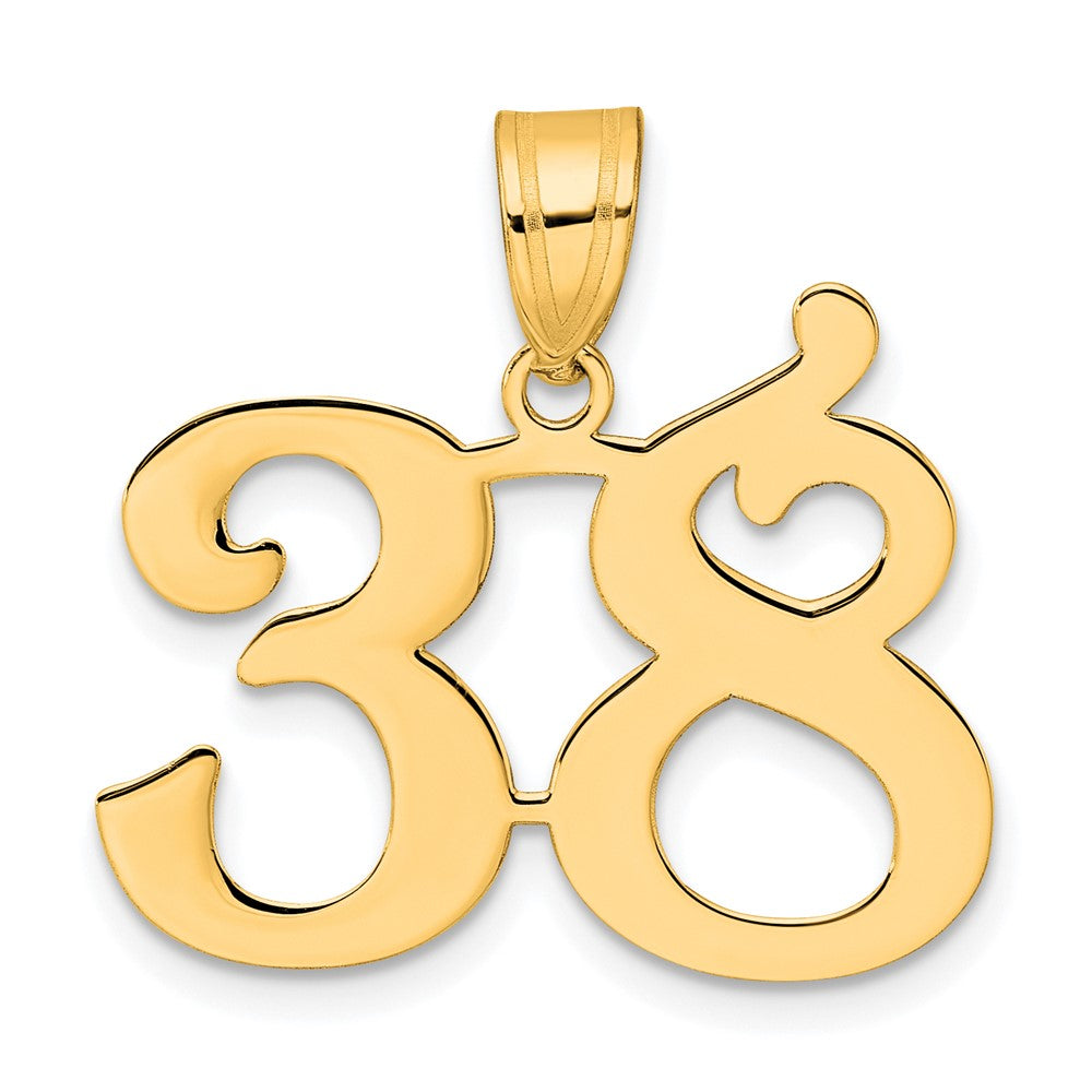 Charlie & Co Jewelry | 14k Polished Number 38 Pendant - Model APN38
