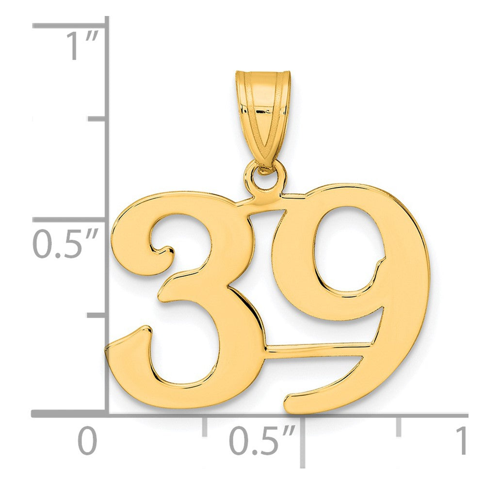 Charlie & Co Jewelry | 14k Polished Number 39 Pendant - Model APN39